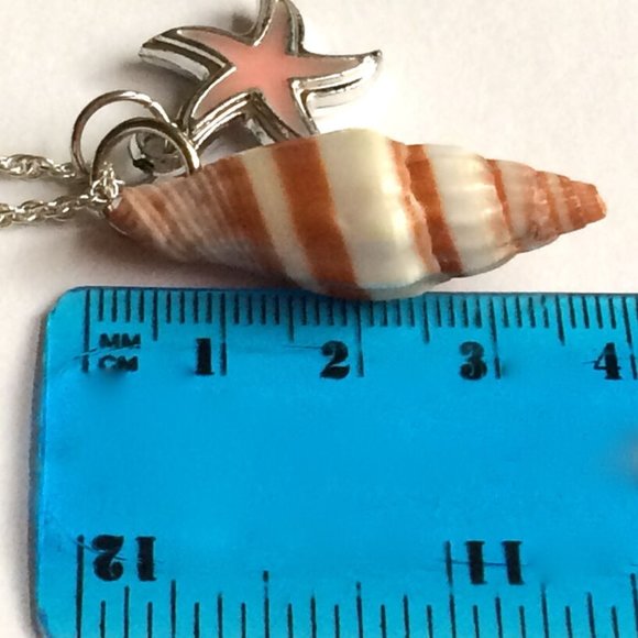 Natural Sea Shell Necklace 24" Silver Plated Starfish Island Beach Mermaid - Picture 9 of 9